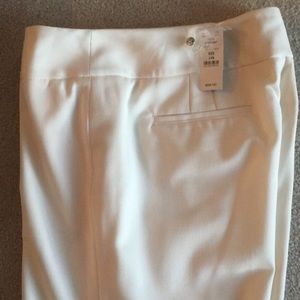 NWT WHBM cream dressy slacks